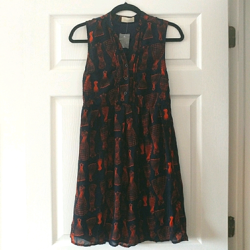 NEW WITH TAGS Navy patterned dress